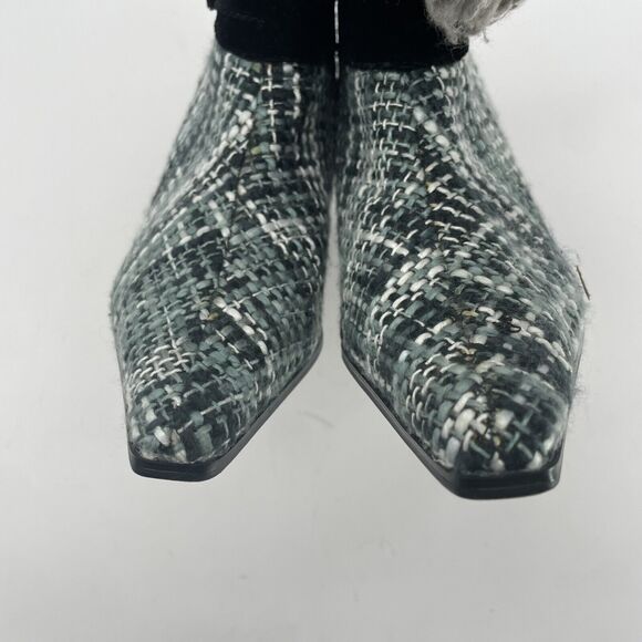 PREDICTIONS Size 6.5 Ankle Boots Fabric Black Gray Pointed Toe Booties Women's - Picture 4 of 9